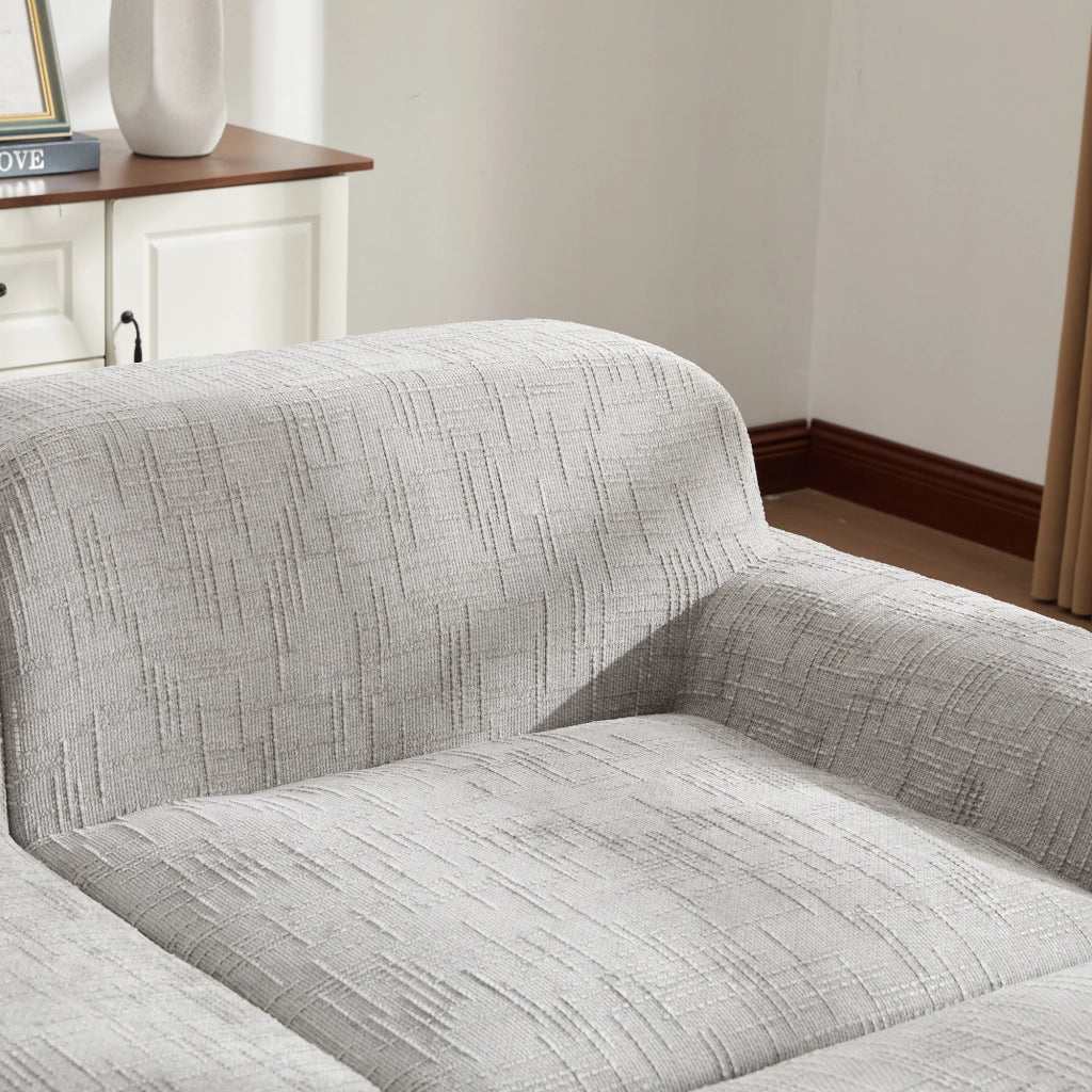 Divano senza struttura in chenille grigio