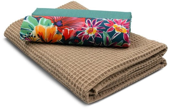 Set di stoffa wafelpiqué e cotone color coordinato con tessuto a waffle 100% cotone Tex Standard 100 (Set105)