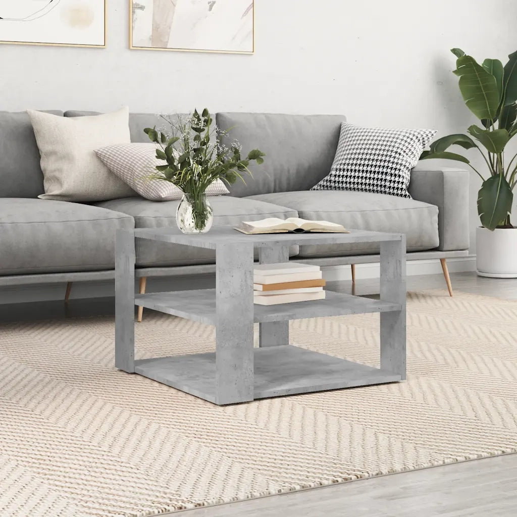 Tavolino da salotto | Tavolino da caff¨¨ | Tavolino da Soggiorno Grigio Cemento 58x58x40 cm Multistrato