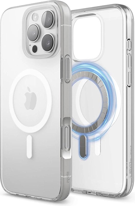 Hoesa Magnetico ibrido compatibile con iPhone 16 Pro Max - Compatibile con MagSafe - Tecnologia PC TPU ibrida - Protezione contro urti - Protezione camera rafforzata - Modellato in trasparenza