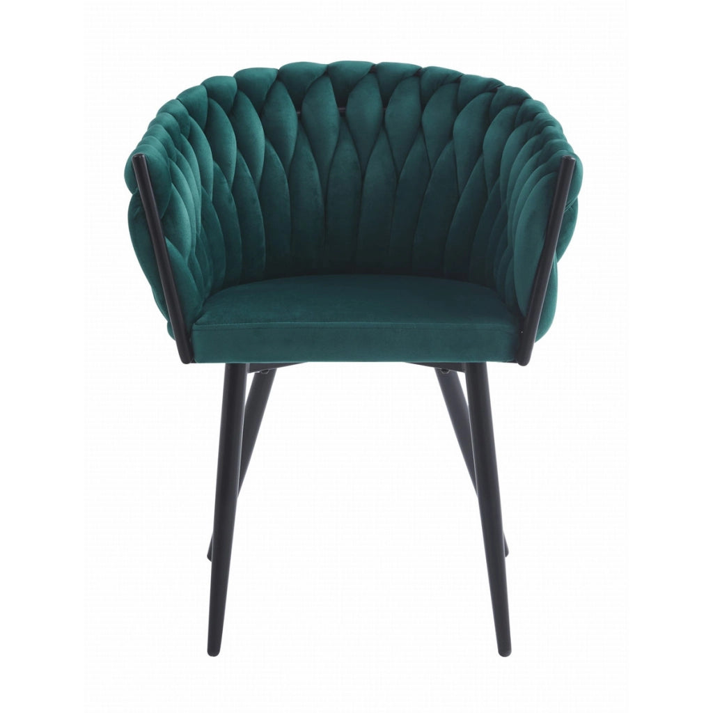 Sedia poltroncina Orion in velluto verde smeraldo
