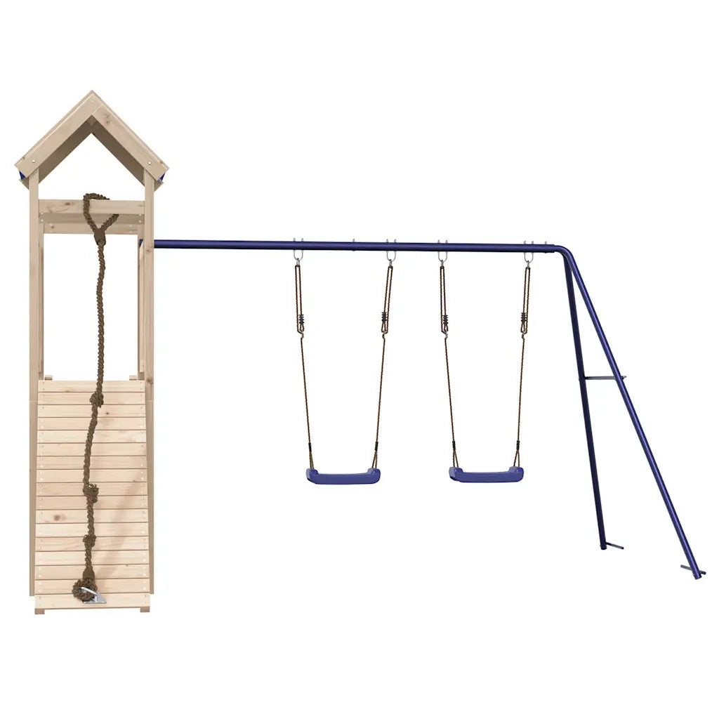 Set da Gioco da Esterno in Legno Massello di Pino