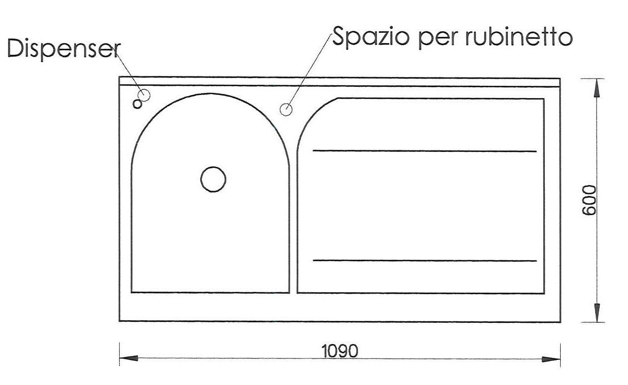 Lavatoio e Coprilavatrice 109x60x89cm Asse in Termoplastico Montegrappa Edilla Bianco Sinistro con Cesto