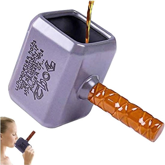 Martello da Thor - Caffè in Ceramica 3D - Accessorio da Ufficio Divertente - 1 pezzo - Nero - Ceramica