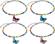 Bijoux Colorati Anelli Unici - Adattabili con Charme Farfalla - Anelli Boho per Donna e Ragazza - Accessori per Vacanze Estive .