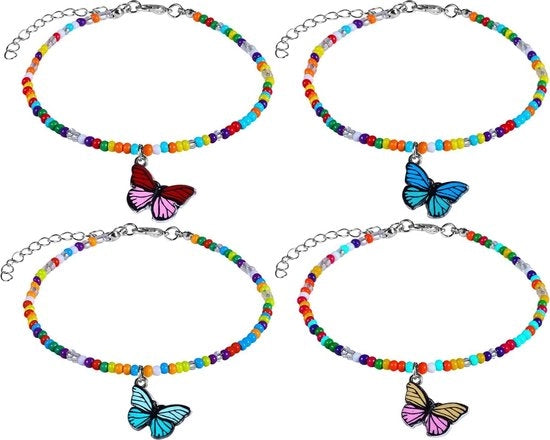 Bijoux Colorati Anelli Unici - Adattabili con Charme Farfalla - Anelli Boho per Donna e Ragazza - Accessori per Vacanze Estive .