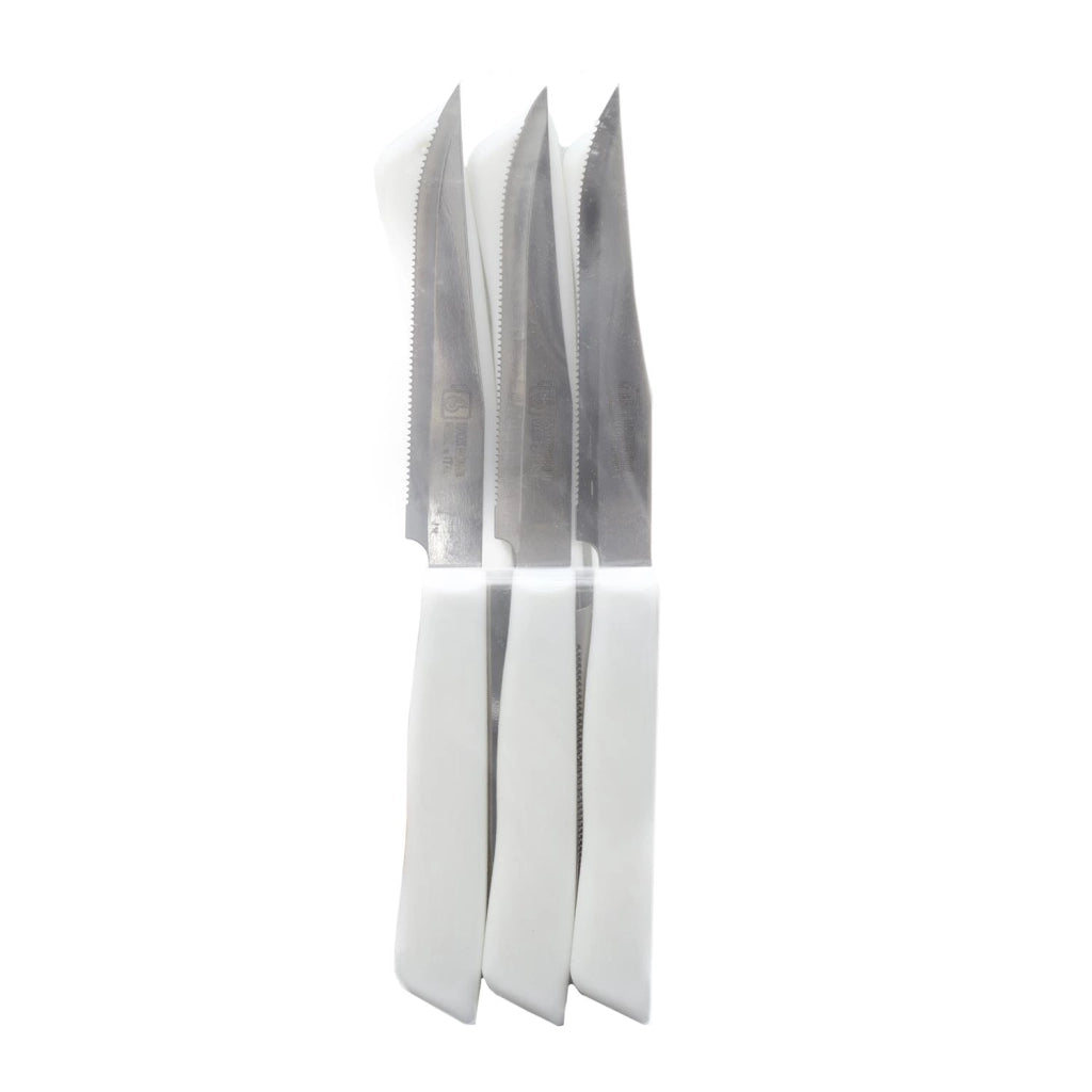 MAURY'S SET DA 6 COLTELLI PER BISTECCA IN ACCIAIO INOX DI COLORE BIANCO