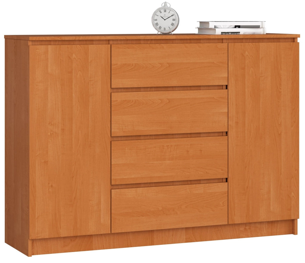 Cassettiera AKORD K140 Ontano 138 cm 2 ante 4 cassetti 138x40x99 cm