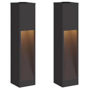 Set di 2 lampade solari a LED autoportanti per vialetti 18 x 18 x 80 cm design moderno acciaio nero 02_0052531