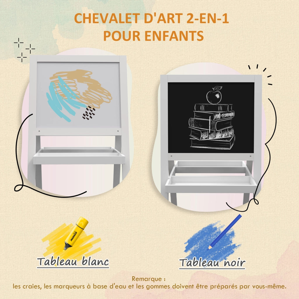 Tavolo da disegno per bambini ¨C zephmum ¨C 2 in 1 lavagna magnetica e gessetti