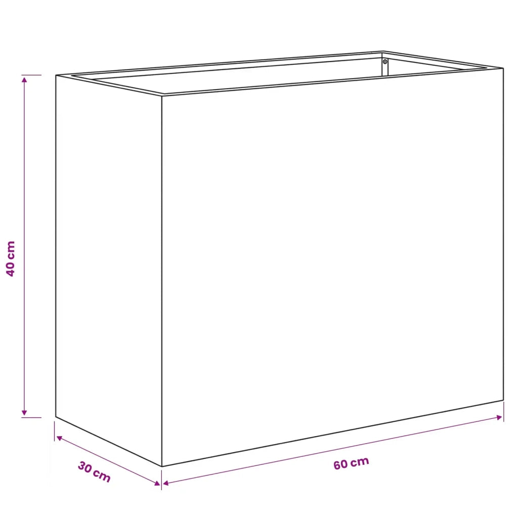 Vaso da giardino Antracite 60 x 30 x 40 cm 8005558