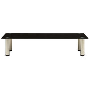 Mobile Porta TV-Credenza TV Nero 80x35x17 cm in Vetro Temperato