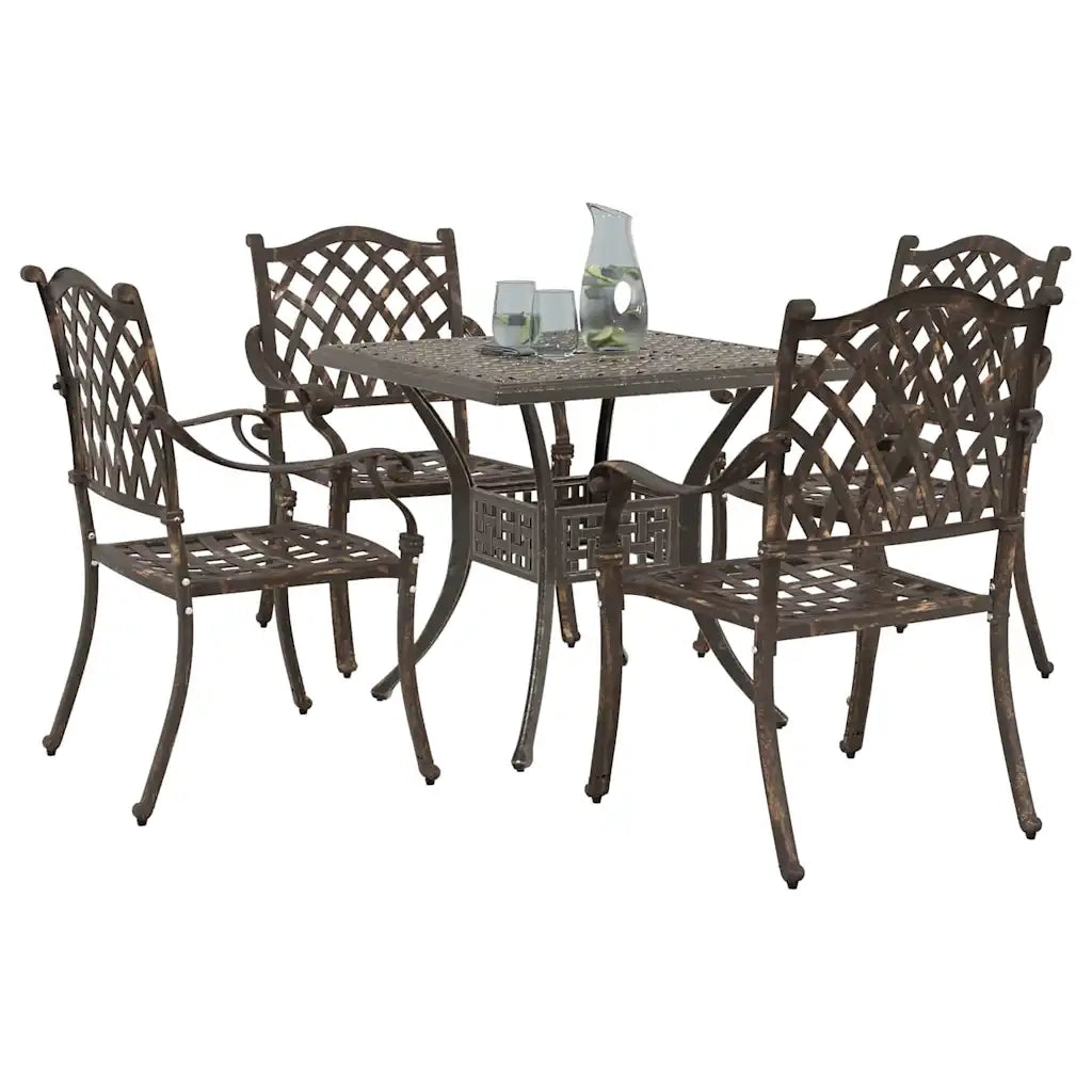Set di Tavolo da Giardino 5 pcs Bronzo Alluminio pressofuso 3334736