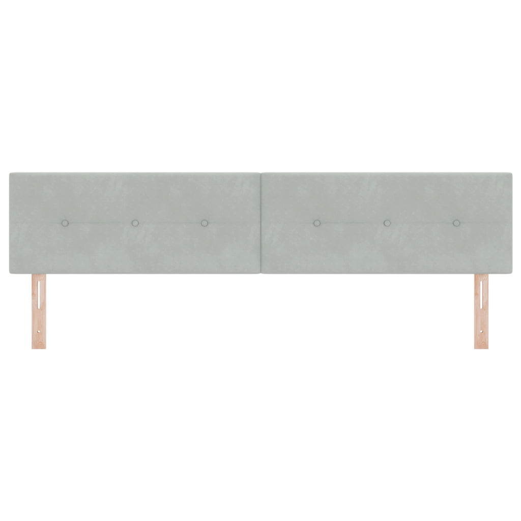 Testiera  Pieghettata Grigio chiaro 200 cm Velluto