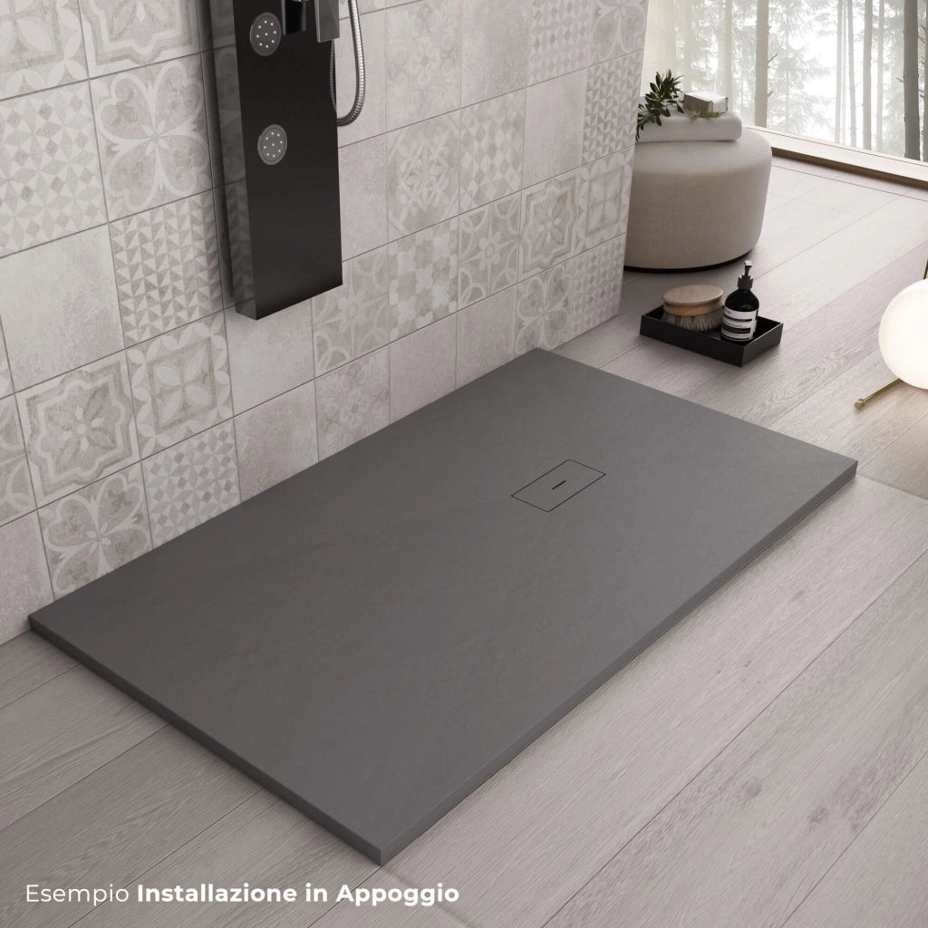 Piatto Doccia in Pietra 80x140 cm Bonussi Manila Antracite