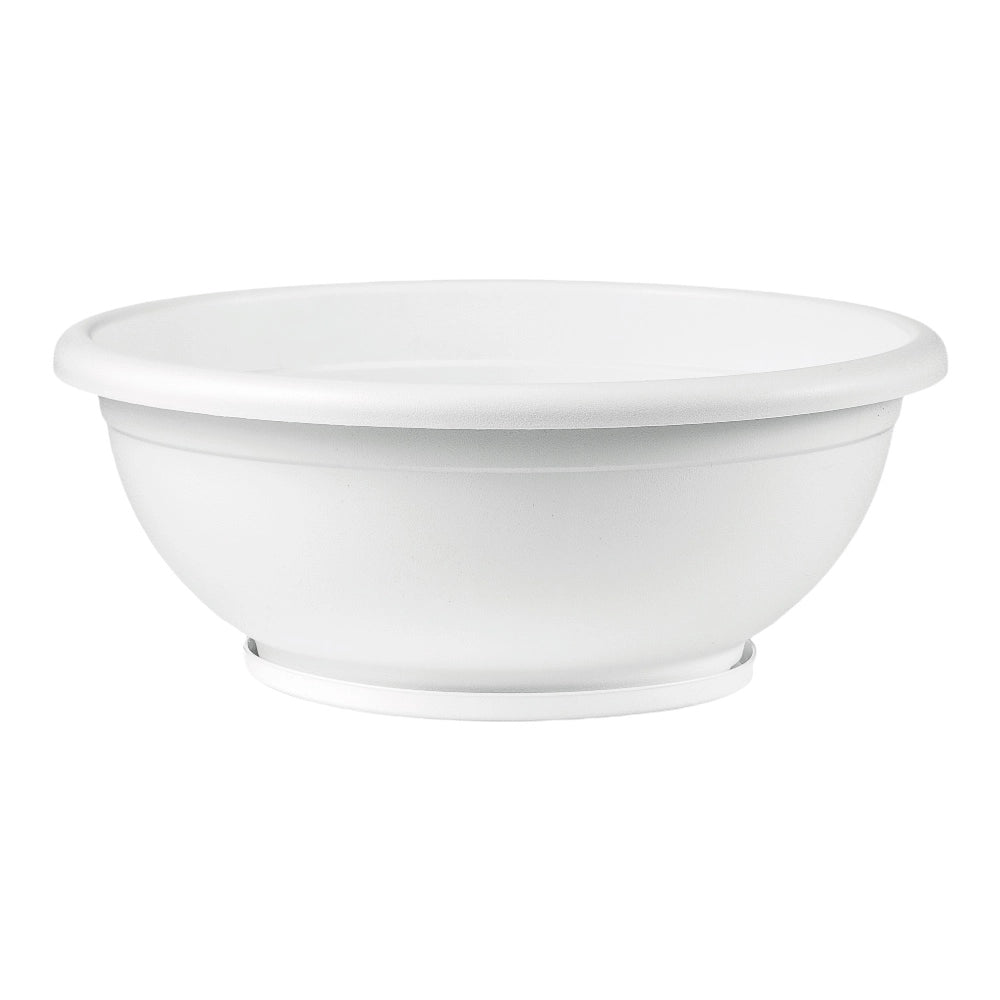 CIOTOLA NAXOS con sottovaso ad incastro Vaso BASSO fioriera Ø 40 cm VARI COLORI Color: BIANCO