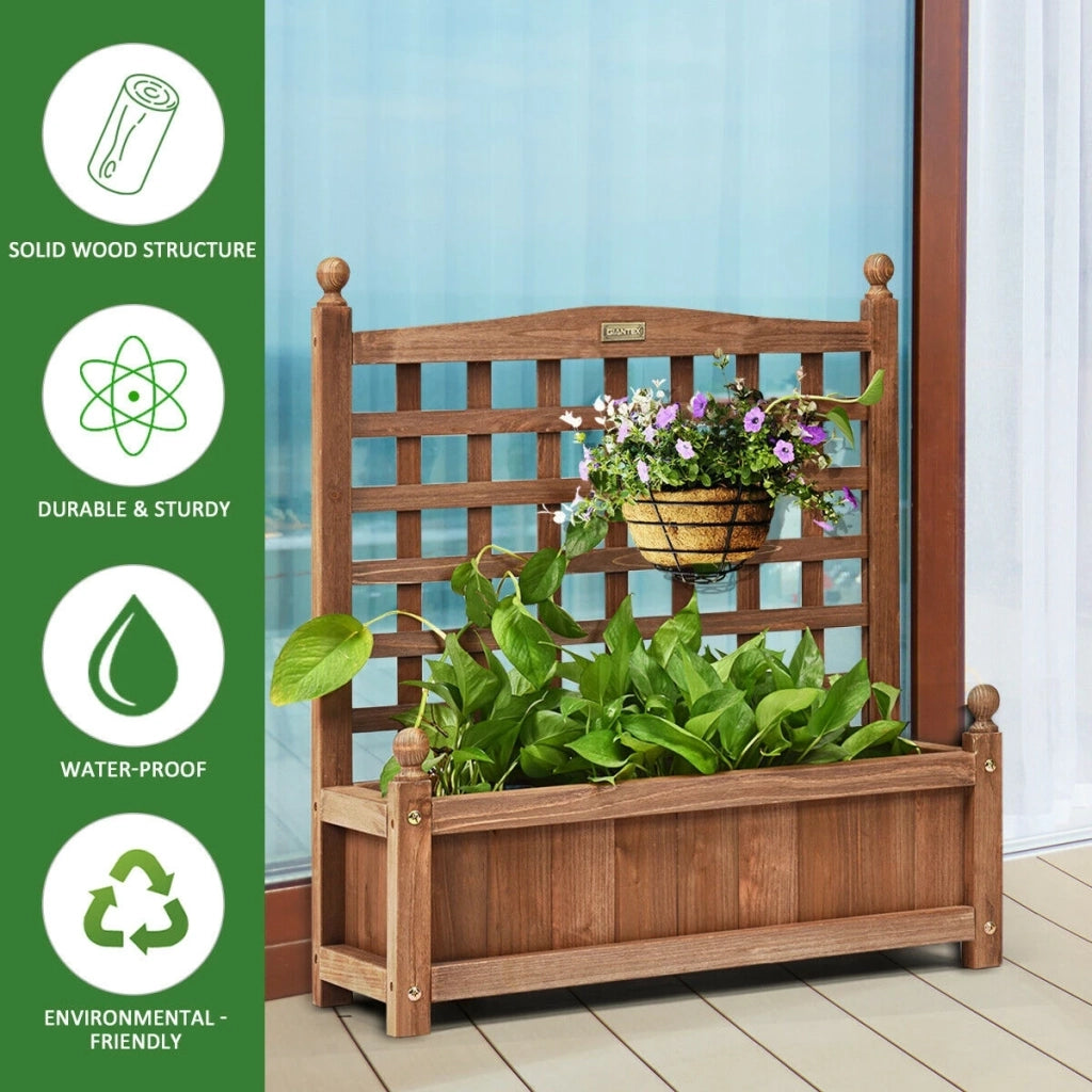 Fioriera in Legno con Spalliera per Piante Rampicanti Robusta e Resistente per Giardino e Balcone