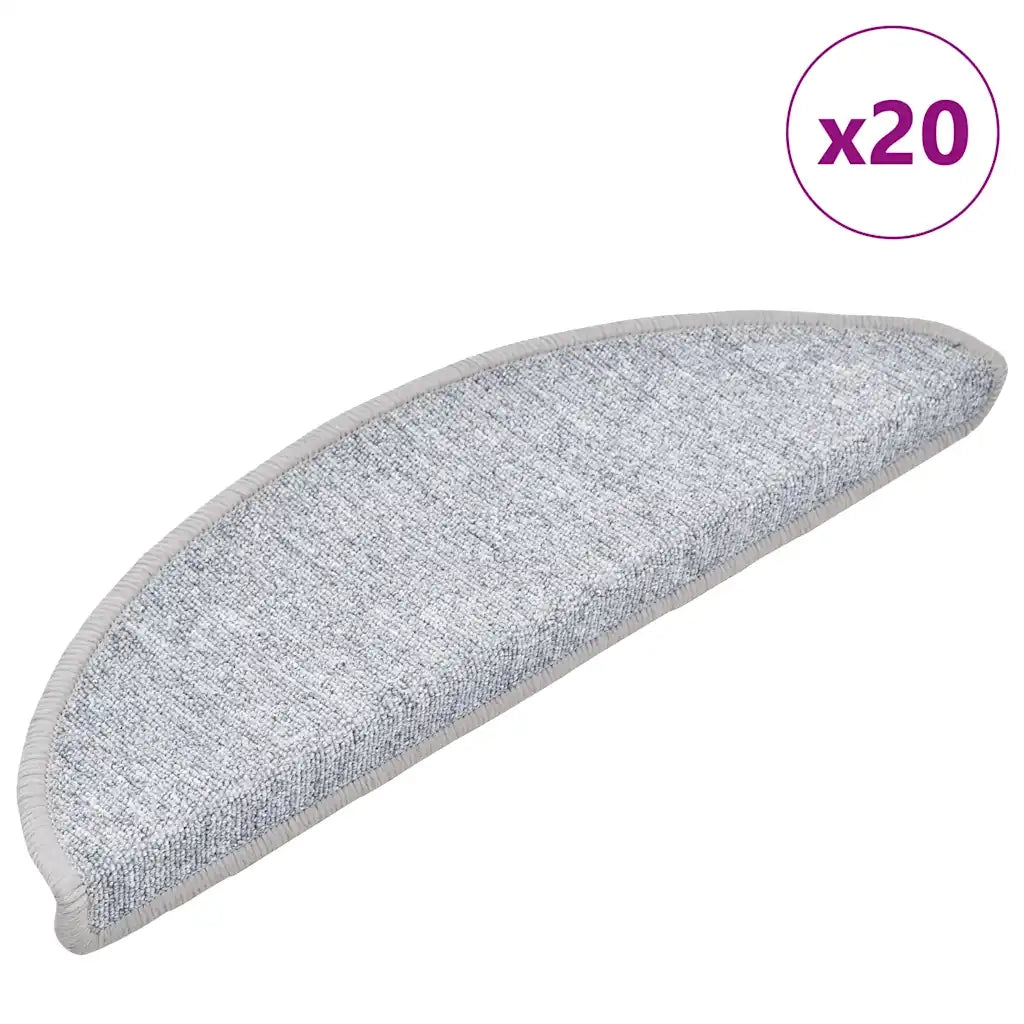 Tappetini per scale 20 pz 56x17x3 cm Grigio chiaro Semicircolari