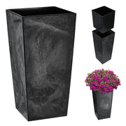 Vaso da giardino KADAX con inserto per fiori, grande e alto, nero, 34x68 cm