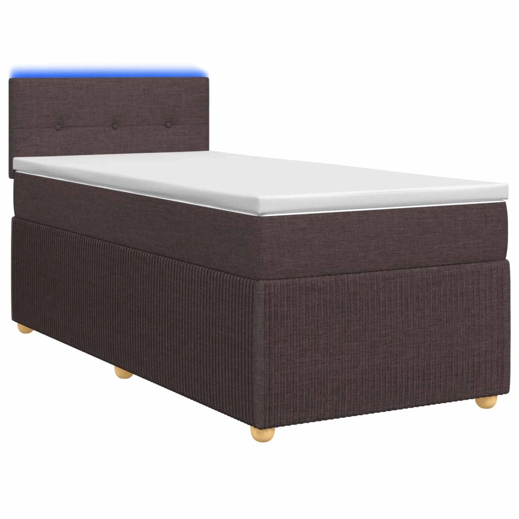 Letto box spring con materasso Marrone Scuro 90 x 190 cm 3452823