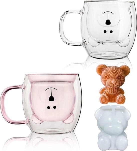 Set di Tazze da Caffè da 2 pezzi con Maniglia, 8 oz, Doppio Strato, Isolamento Termico, Bicchieri per Caffè e Birra