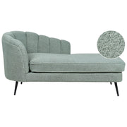 Chaise longue Velluto Verde Rivestimento Gambe In Metallo nero versione sinistra