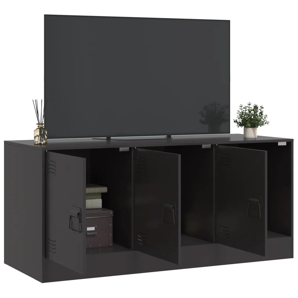 Mobile TV Nero 99x39x44 cm in Acciaio 841643