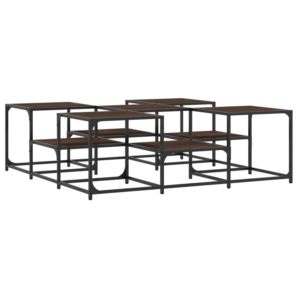 Tavolino Salotto Rovere Marrone 121x121x40 cm Legno Multistrato 839072