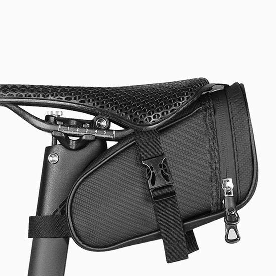 Set di sostegni per bicicletta - Borsa per bicicletta - Borse per bicicletta - Borse per bicicletta singola - Mini borsa per attrezzi - Con strisce riflettenti - 19,5 x 9 x 10,5 cm - Nero