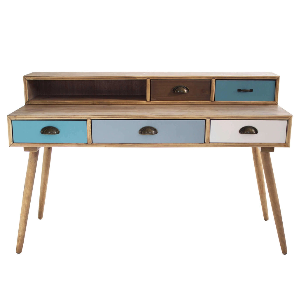 SCRIVANIA AJAX CON 5 CASSETTI COLORATI 120 X 50 X H79 CM