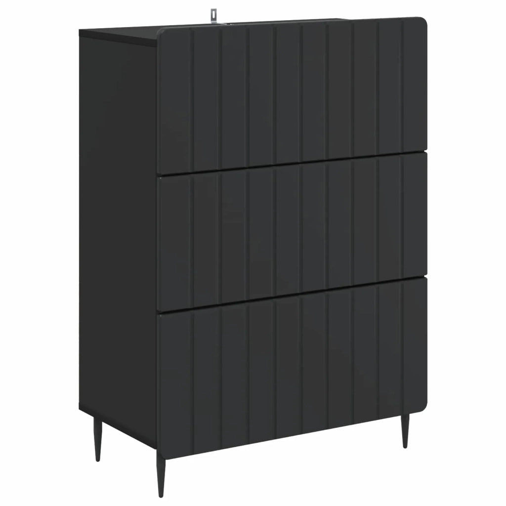 Mobile con Cassetti Nero 66 x 34,5 x 92 cm Legno ingegnerizzato