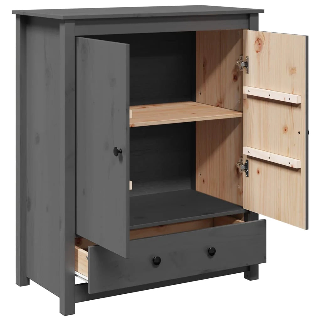 Buffet credenza cassettiera armadio mobile contenitore organizer per cucina soggiorno salotto 83 x 41,5 x 100 cm legno massello di pino grigio 02_0031808