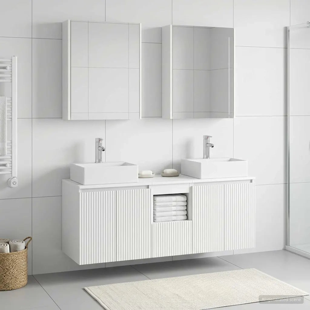 Set di Armadi da Bagno 5 pcs Bianco Legno ingegnerizzato 3406407