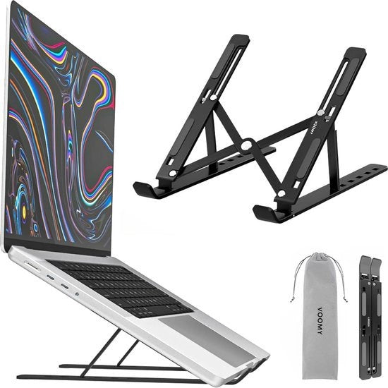 Supporto Portatile per Laptop Ergonomico, Altalena per Laptop Regolabile compatibile con tutti i Laptop e Tablet da 9 a 16'', Supporto Laptop Ripiegabile, Nero