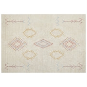 Tappeto in cotone beige 160 x 230 cm rettangolare motivo geometrico soggiorno camera da letto