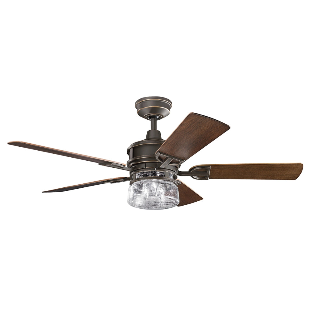 Ventilatore soffitto retro 132cm 3xE27 telecomando bronzo Kichler