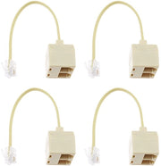Divisore di linea per telefono 4 pezzi - Convertitore maschile in femminile - Porte RJ11 - Materiale ABS resistente - nuclei in rame - lunghezza del cavo 110 mm - divisore di linea per telefono