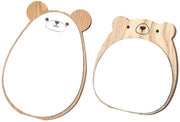Specchio da Tavolo con Cornice in Legno - Set da 2 - Specchio per Bambini - Specchio per Trucco - Specchio per Gatti - 20,5 x 15 cm / 14,5 x 13,5 cm