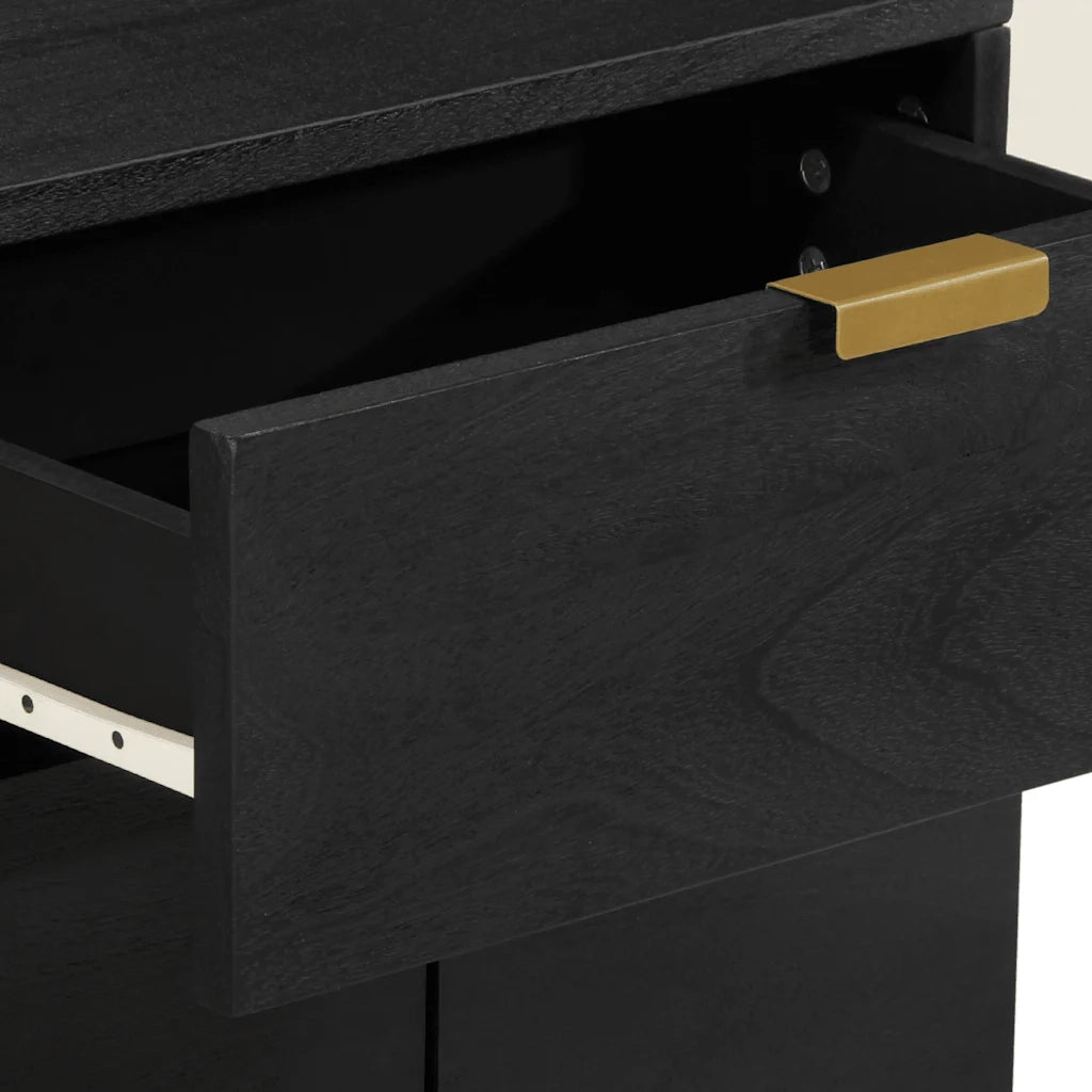 Comodino-Tavolino da notte Nero 50x33x60 cm in Legno Multistrato 317942