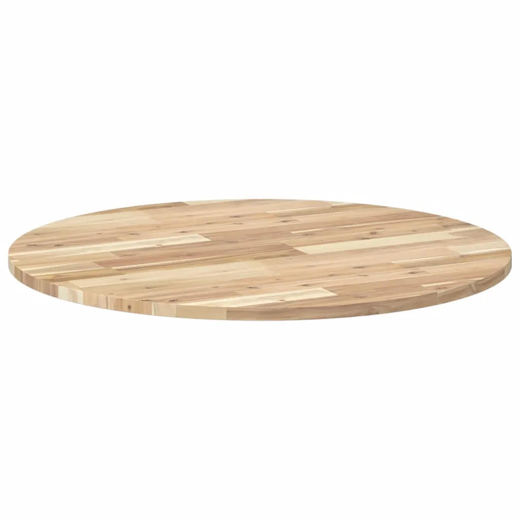 Piano Tavolo Rotondo Ã˜80x2 cm in Legno Massello di Acacia