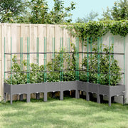 Fioriera Giardino con Traliccio-Vaso da Esterno-Contenitore per Piante Grigio 200x160x142,5 cm PP
