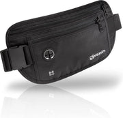 Tas per la strada, resistente al furto, con protezione RFID, tas aggiuntivo per la strada sotto l'abito, tas per la strada, cintura di denaro per signore e signora, nera, tas per la strada per signori e signore
