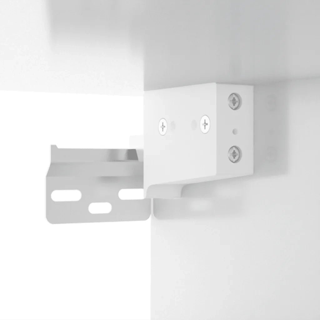 Set di 2 Comodini | Armadio da Notte | Mobiletto da notte a Muro Bianco Lucido 35x35x20 cm