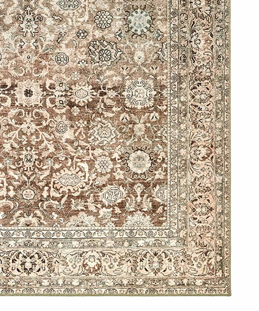 Tappeto arredo casa ORIENTAL HAMADAN MARRONE cm.95x150 riproduzione disegno persiano classico in stile vintage. Tappeto lavabile per salotto, soggiorno, camera da letto e ingresso.