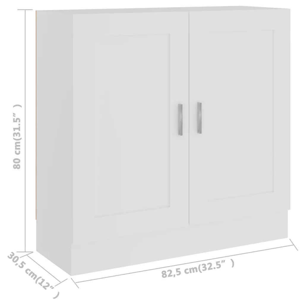 Libreria-Scaffale per Libri-Mobile di Stoccaggio Bianca 82,5x30,5x80 cm in Legno Multistrato