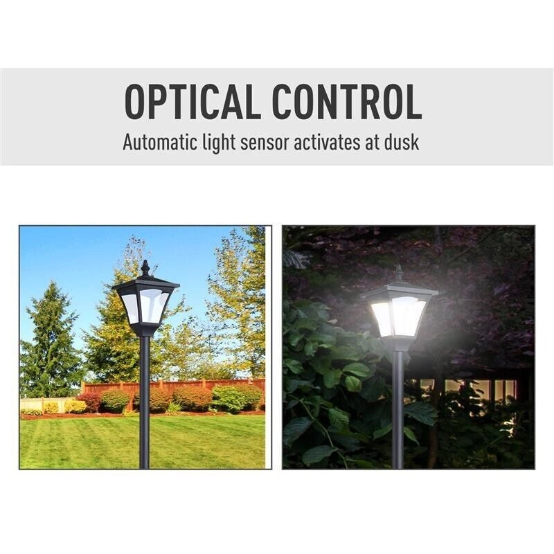 LAMPIONE DA GIARDINO CON LED A PANNELLI SOLARI 120 CM COLORE NERO