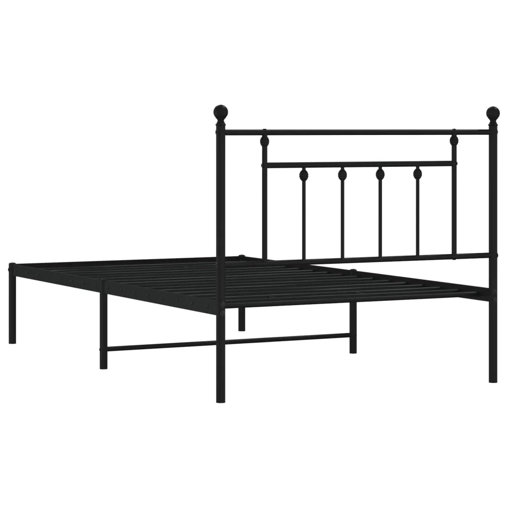 Giroletto con Testiera in Metallo Nero 107x203 cm 353533