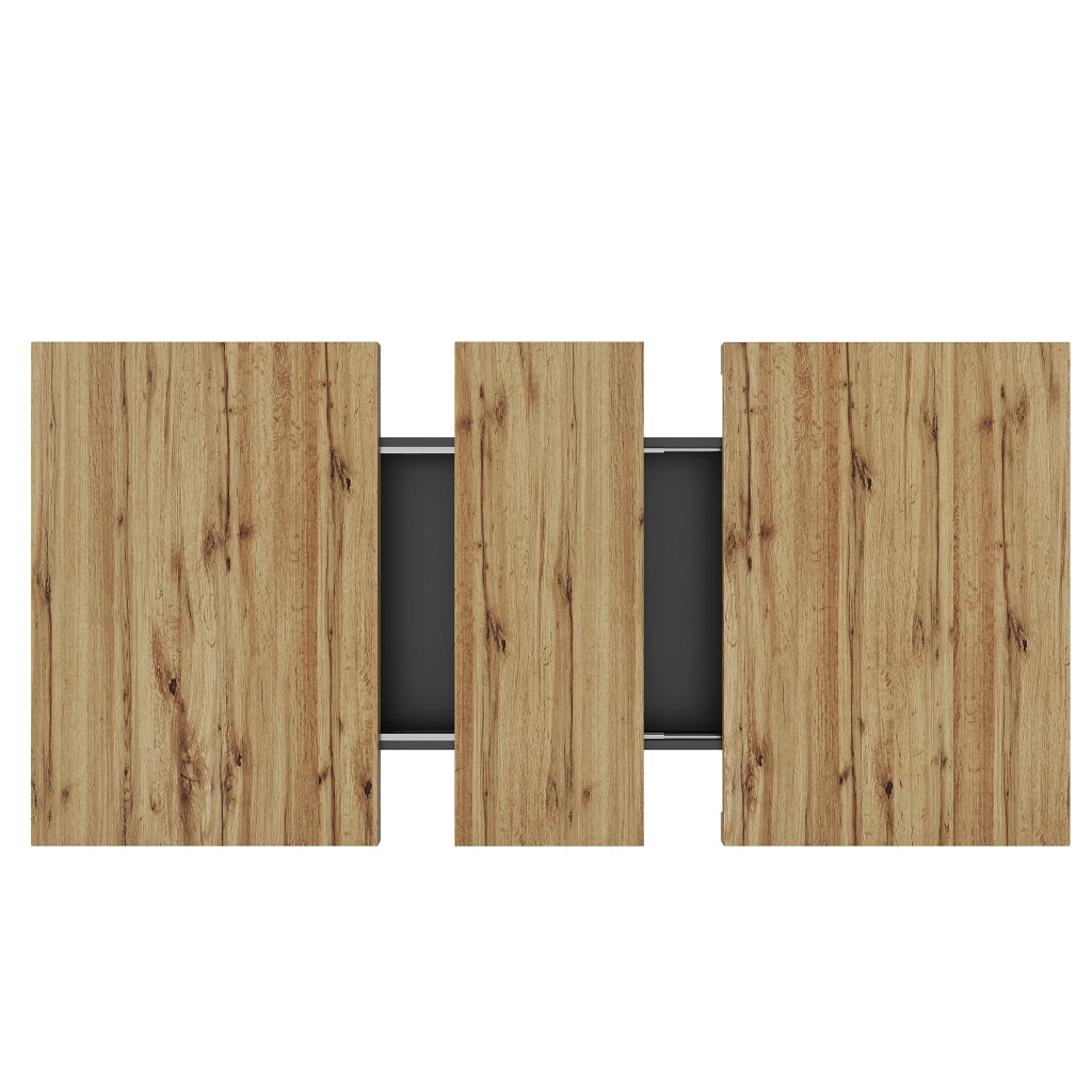 TAVOLO Allungabile 110-140x80 cm MDF Nero/Naturale