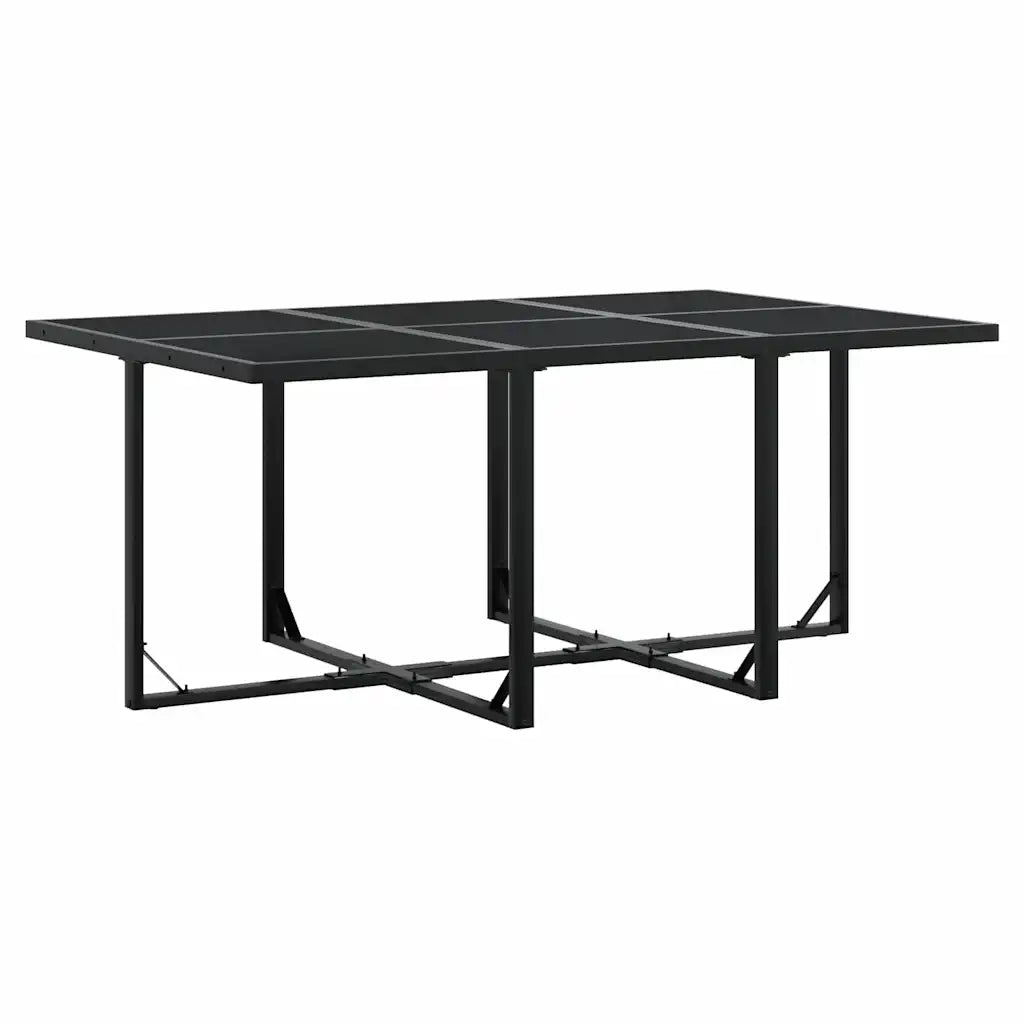 Set da Pranzo da Giardino 7 pz | Set Salotto da Giardino Nero in Polyrattan