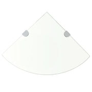 Mensola angolare per mobile + staffe cromate vetro trasparente 35 x 35 cm 2702218/2